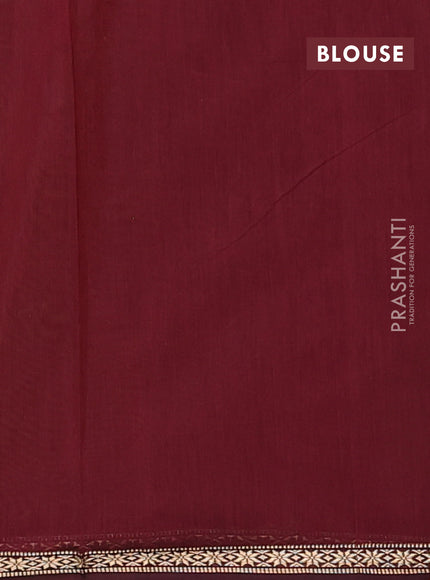 Semi maheswari cotton saree mustard yellow and maroon with zari woven buttas and small zari woven border