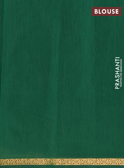 Semi maheswari cotton saree purple and green with zari woven buttas and small zari woven border