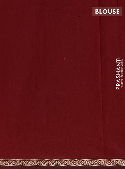 Semi maheswari cotton saree mustard yellow and maroon with zari woven buttas and small zari woven border