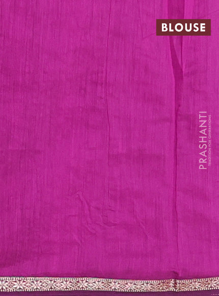 Semi maheswari cotton saree mehendi green and magenta pink with zari woven buttas and small zari woven border