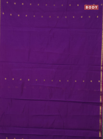 Semi maheswari cotton saree purple and pink with zari woven buttas and small zari woven border