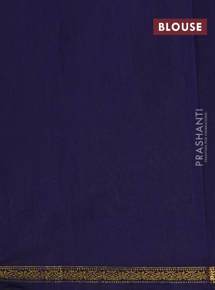 Semi maheswari cotton saree lime green and navy blue with zari woven buttas and small zari woven border
