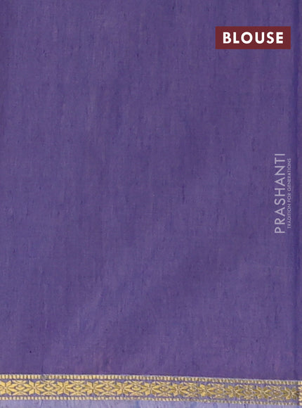 Semi maheswari cotton saree peach pink and blue with zari woven buttas and small zari woven border
