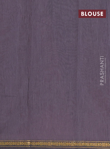 Semi maheswari cotton saree maroon and grey with zari woven buttas and small zari woven border