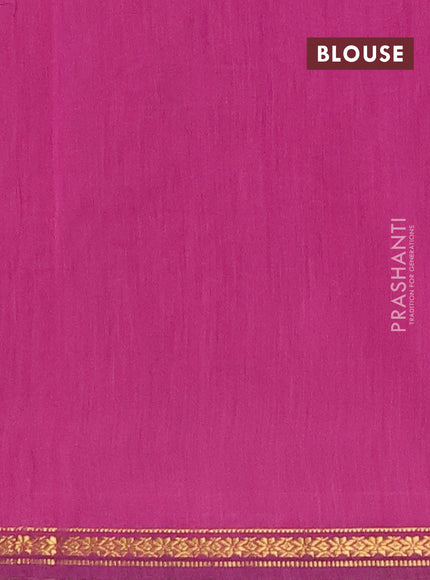 Semi maheswari cotton saree pista green and magenta pink with zari woven buttas and small zari woven border
