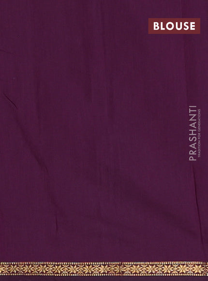 Semi maheswari cotton saree grey shade and purple with zari woven buttas and small zari woven border