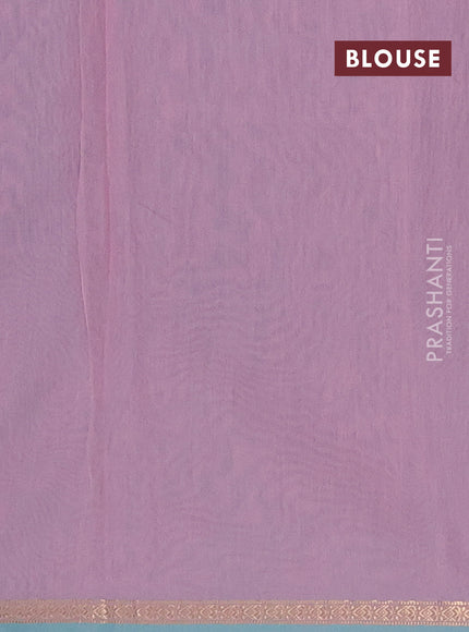 Semi maheswari cotton saree peacock green and pink shade with zari woven buttas and small zari woven border