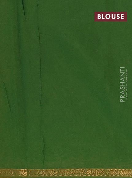 Semi maheswari cotton saree lime yellow and green with zari woven buttas and small zari woven border