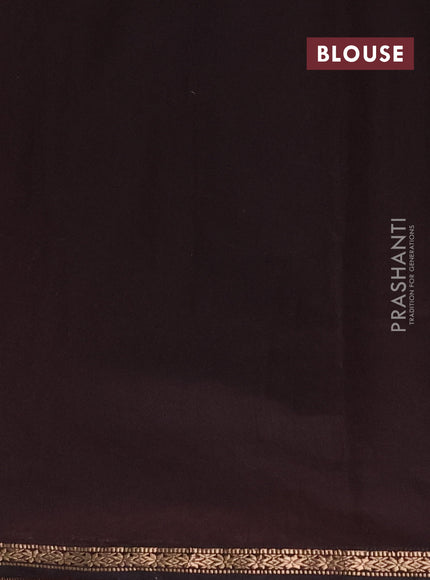 Semi maheswari cotton saree black and rust with zari woven buttas and small zari woven border