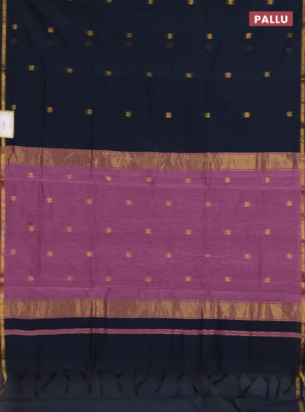 Semi maheswari cotton saree jamun and pink shade with zari woven buttas and small zari woven border