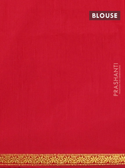 Semi maheswari cotton saree blue and red with zari woven buttas and small zari woven border