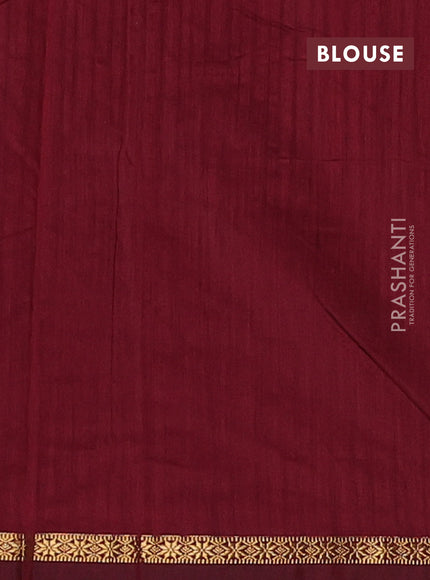 Semi maheswari cotton saree violet and maroon with zari woven buttas and small zari woven border