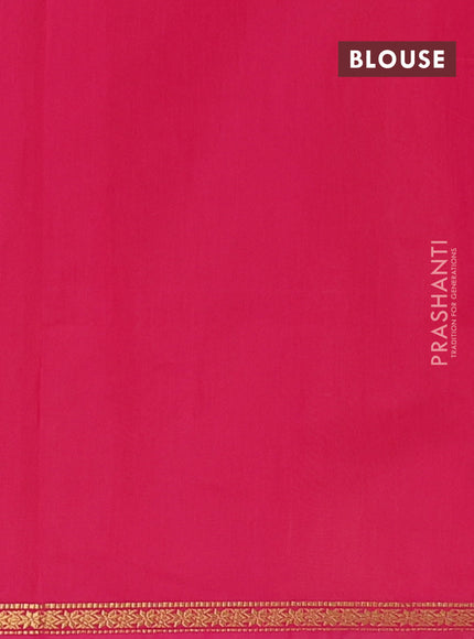 Semi maheswari cotton saree yellow and pink with zari woven buttas and small zari woven border