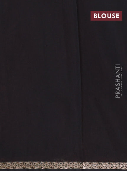 Semi maheswari cotton saree rust and black with zari woven buttas and small zari woven border