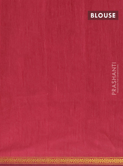 Semi maheswari cotton saree pastel green and maroon with zari woven buttas and small zari woven border