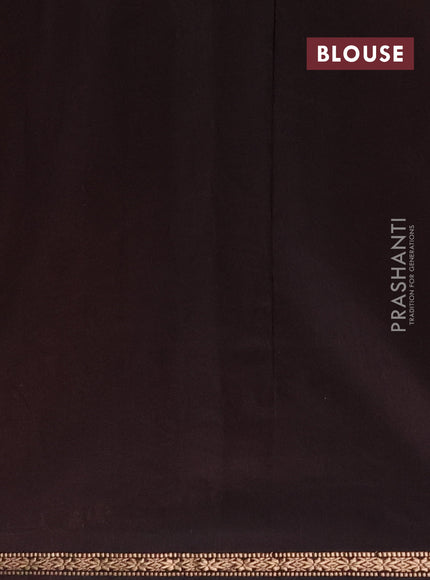 Semi maheswari cotton saree rust and black with zari woven buttas and small zari woven border