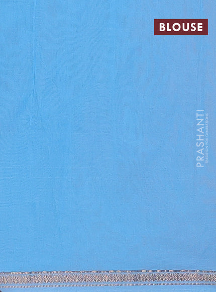 Semi maheswari cotton saree peach and cs blue with zari woven buttas and small zari woven border