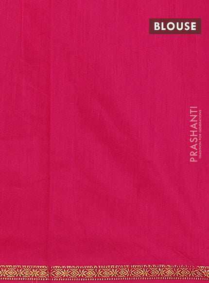 Semi maheswari cotton saree mustard yellow and pink with zari woven buttas and small zari woven border