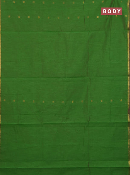 Semi maheswari cotton saree light green and pastel blue with zari woven buttas and small zari woven border