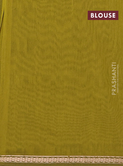 Semi maheswari cotton saree mehendi green and bottle green with zari woven buttas and small zari woven border