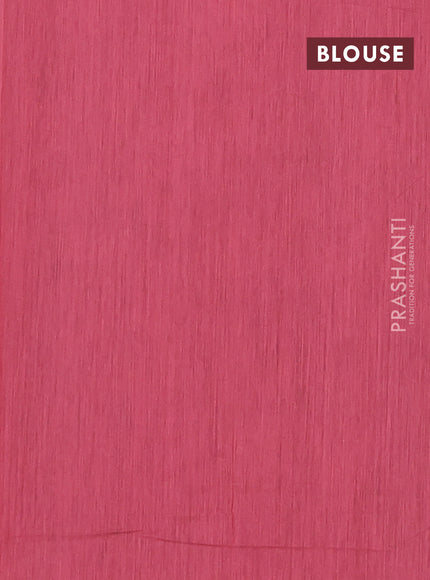 Semi maheswari cotton saree green and mauve pink with zari woven buttas and small zari woven border