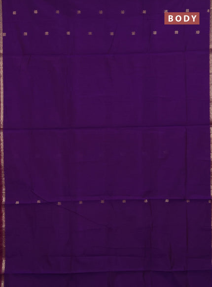 Semi maheswari cotton saree purple and red with zari woven buttas and small zari woven border