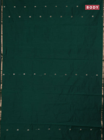 Semi maheswari cotton saree green and pastel purple with zari woven buttas and small zari woven border