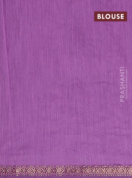 Semi maheswari cotton saree green and pastel purple with zari woven buttas and small zari woven border
