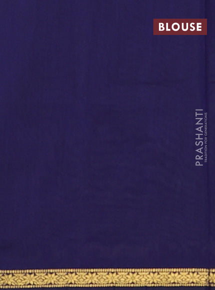 Semi maheswari cotton saree pastel green and navy blue with zari woven buttas and small zari woven border
