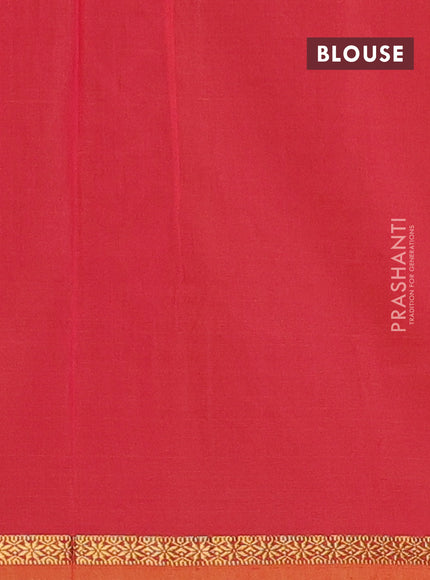 Semi maheswari cotton saree mustard yellow and pink shade with zari woven buttas and small zari woven border