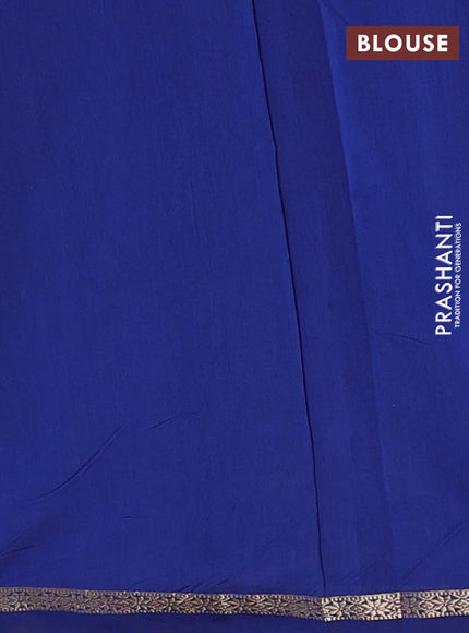 Semi maheswari cotton saree green shade and blue with zari woven buttas and small zari woven border