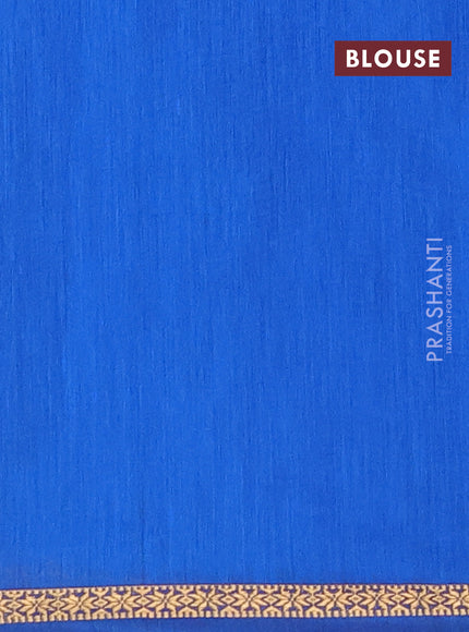 Semi maheswari cotton saree blue with zari woven buttas and small zari woven border