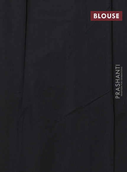 Semi maheswari cotton saree lime green and black with zari woven buttas and small zari woven border