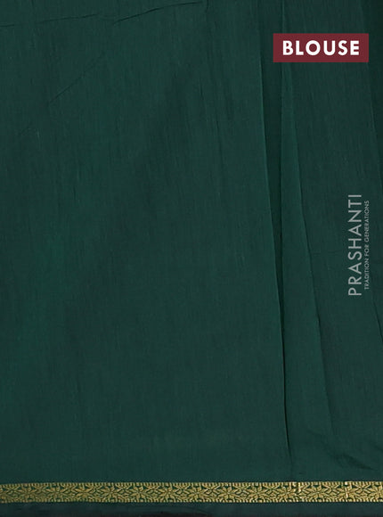 Semi maheswari cotton saree purple and green with zari woven buttas and small zari woven border