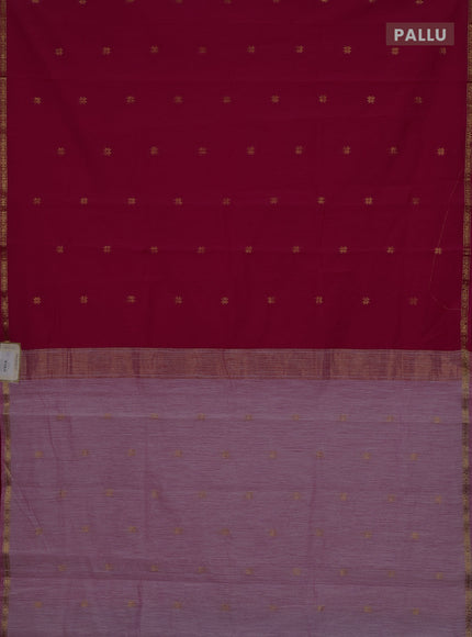 Semi maheswari cotton saree pink  and light pink with zari woven buttas and small zari woven border