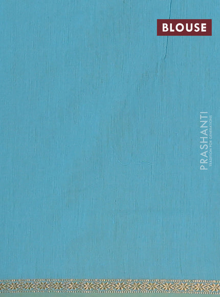 Semi maheswari cotton saree greyish blue and teal blue with zari woven buttas and small zari woven border