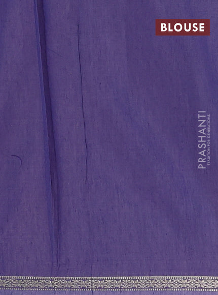 Semi maheswari cotton saree pink shade and blue with zari woven buttas and small zari woven border