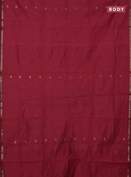 Semi maheswari cotton saree pink shade and black with zari woven buttas and small zari woven border