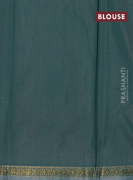 Semi maheswari cotton saree pink and green with zari woven buttas and small zari woven border