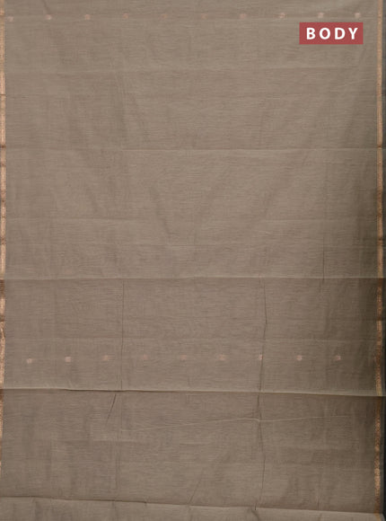 Semi maheswari cotton saree pastel green and purple with zari woven buttas and small zari woven border