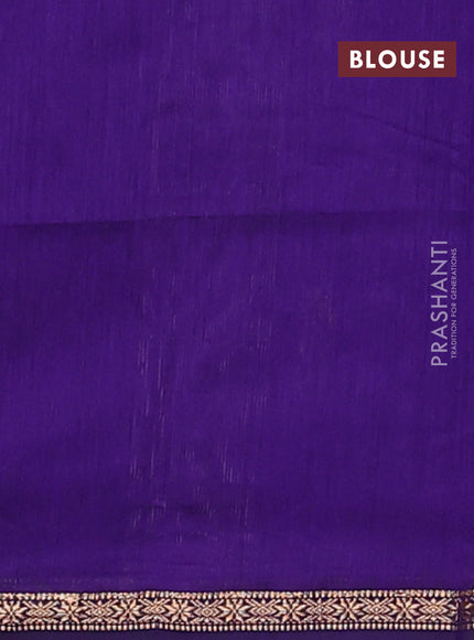 Semi maheswari cotton saree violet with zari woven buttas and small zari woven border