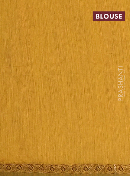 Semi maheswari cotton saree dark coffee brown and mustard yellow with zari woven buttas and small zari woven border