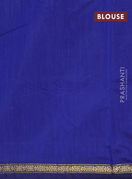 Semi maheswari cotton saree violet and blue with zari woven buttas and small zari woven border