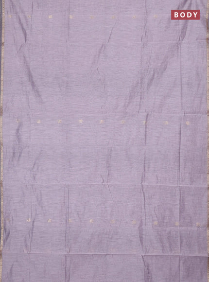 Semi maheswari cotton saree grey shade and black with zari woven buttas and small zari woven border