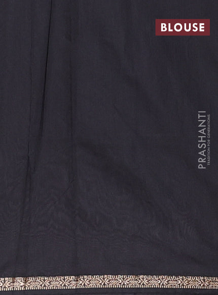 Semi maheswari cotton saree grey shade and black with zari woven buttas and small zari woven border