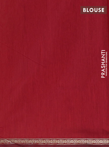 Semi maheswari cotton saree mehendi green shade and maroon with zari woven buttas and small zari woven border