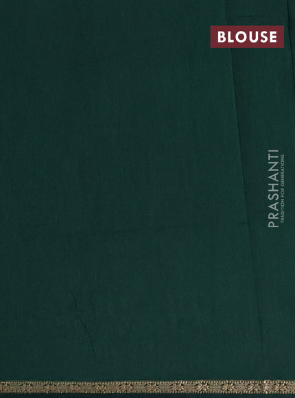 Semi maheswari cotton saree pastel green and bottle green with zari woven buttas and small zari woven border