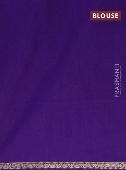Semi maheswari cotton saree lavender and violet with zari woven buttas and small zari woven border