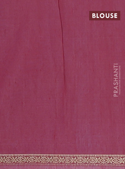 Semi maheswari cotton saree blue and maroon shade with silver zari woven buttas and small zari woven border