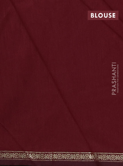 Semi maheswari cotton saree green and maroon with zari woven buttas and small zari woven border